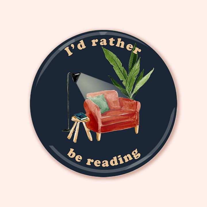 I'd Rather be Reading 3" Fridge Magnet | Book Lover for wholesale by Almeida Illustrations
