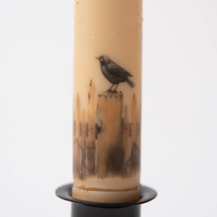 LMS Wholesale - Wholesale Flameless Candle - Crows on Fence Posts LED Timer Taper Candle5