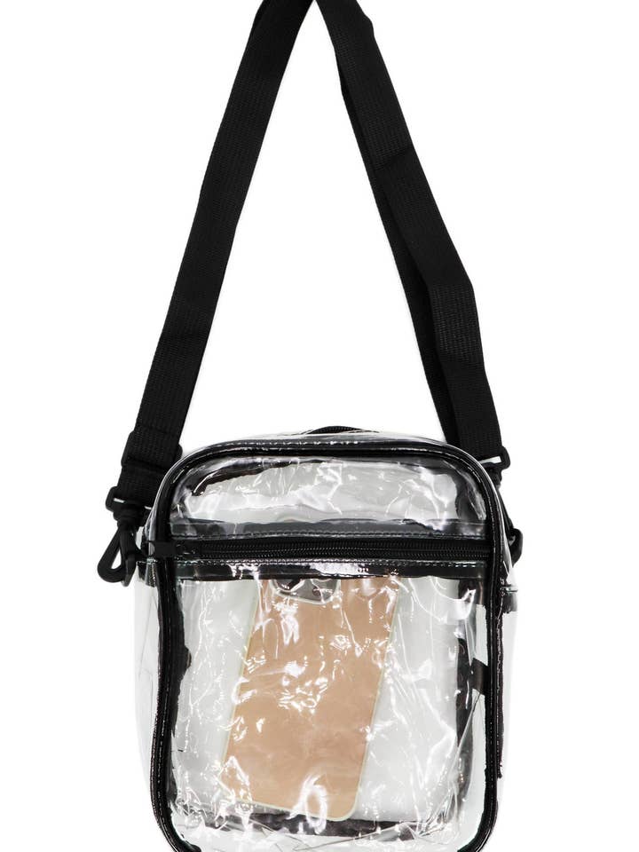 Large Clear Pvc Crossbody Messenger Bag - 8.5 Inch for wholesale by Cap Zone