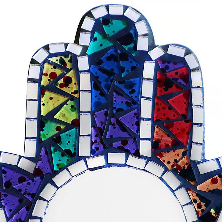 Shared Earth - Wholesale Wall mirror - Mirror, Glass Mosaic Speckled Multicoloured Hamsa Hand1