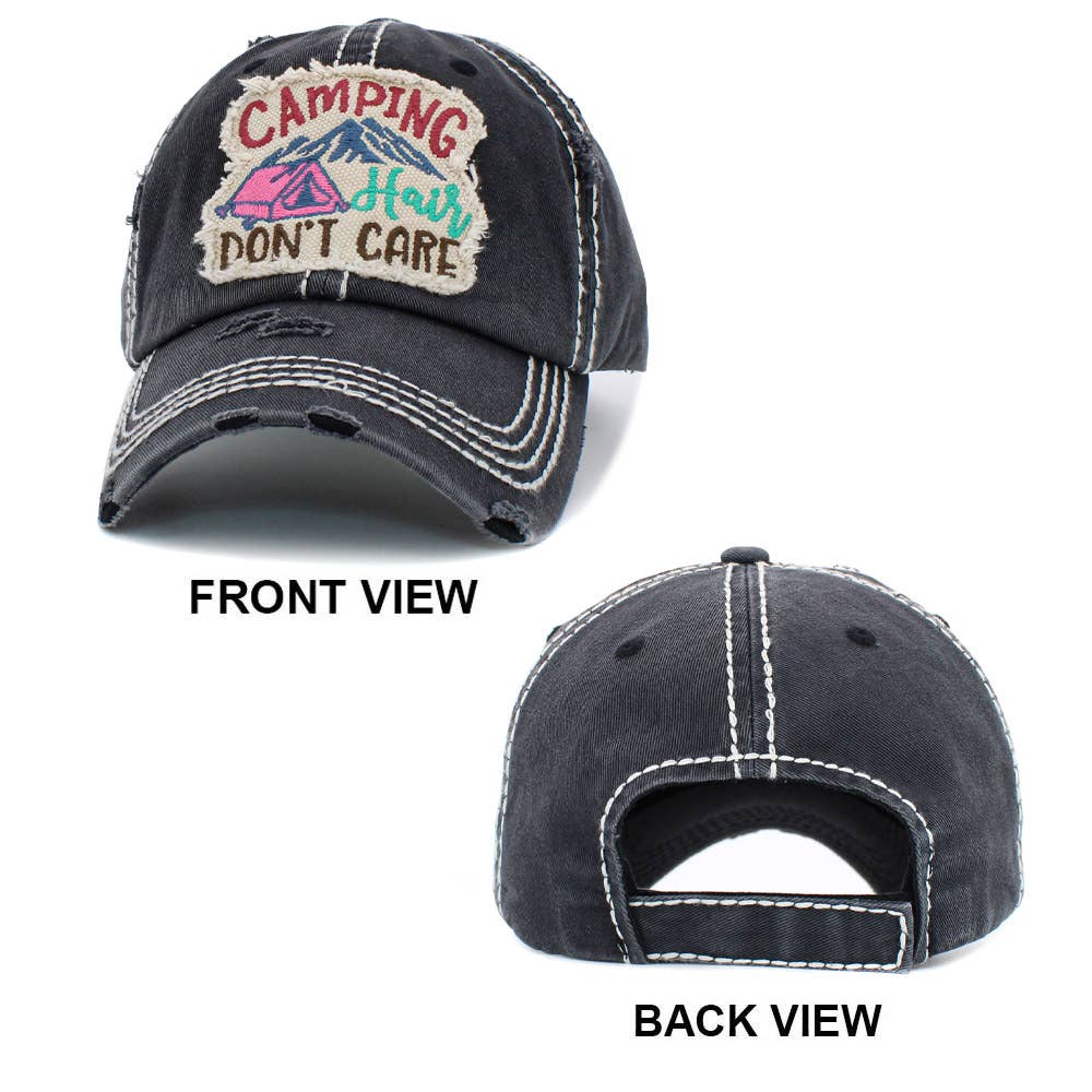 Sensibling Corp. - Vente Casquette de baseball – femme - CASQUETTE VINTAGE CAMPING HAIR DON'T CARE4