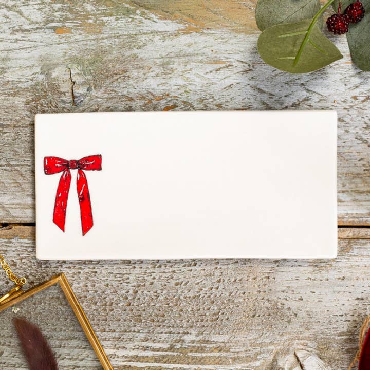 Bow Rectangular Soap Dish for wholesale by Toasted Crumpet