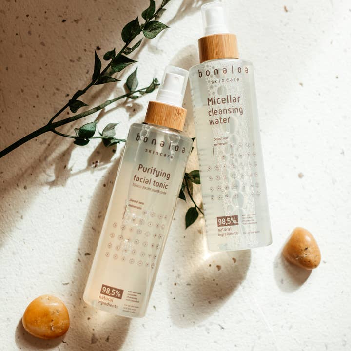 reinigingspakket voor alle huidtypes en gevoelige huiden formaten 250ml voor wholesale door Bonaloa skincare
