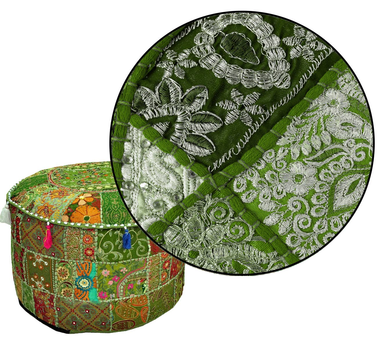 Aakriti Inc. - Wholesale Pouf - Aakriti Gallery Indian Pouf Footstool Ethnic Pouf Cover17