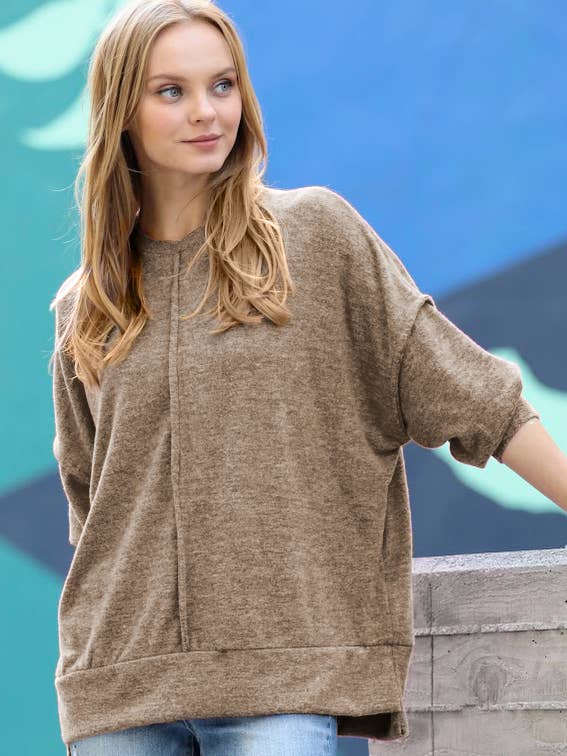 ..1014 Gebürsteter Melange Hacci Oversize-Pullover SI-26555 für den Großhandel von 42POPS