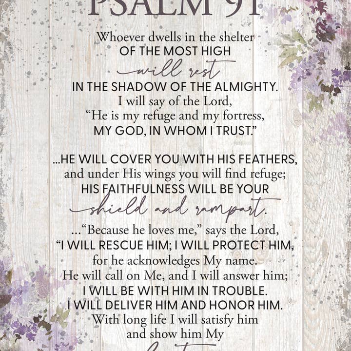 Dexsa - Wholesale Plaque - Psalm 91 - Timberland Art 11.75X15 Wood Plaque