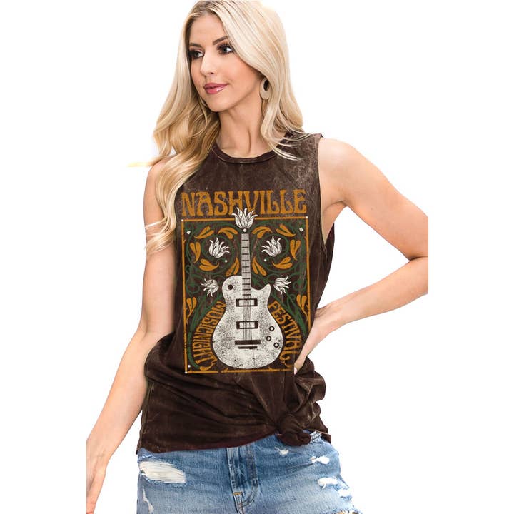 NASHVILLE FESTIVAL GRAPHIC TANK TOP for wholesale by HRTandLUV