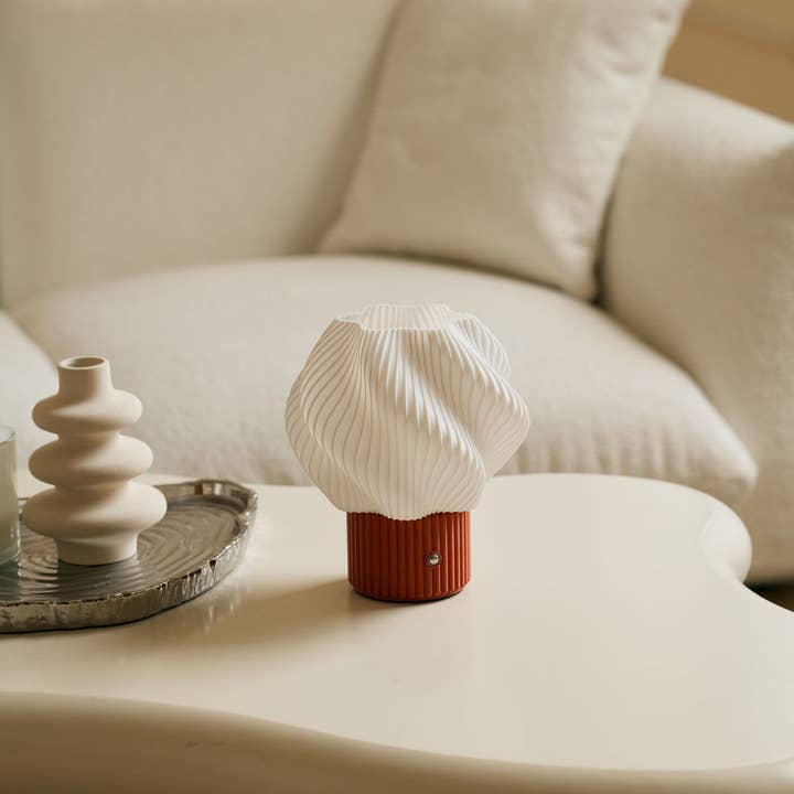 Colorless Mini Swirl Portable Lamp, Wireless and Rechargeable for wholesale on Faire9