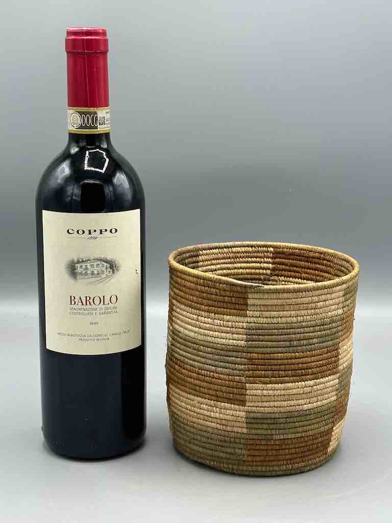 The Niger Bend - Wholesale Basket - Earth tone checkerboard cylinder tightest weave Batwa basket0
