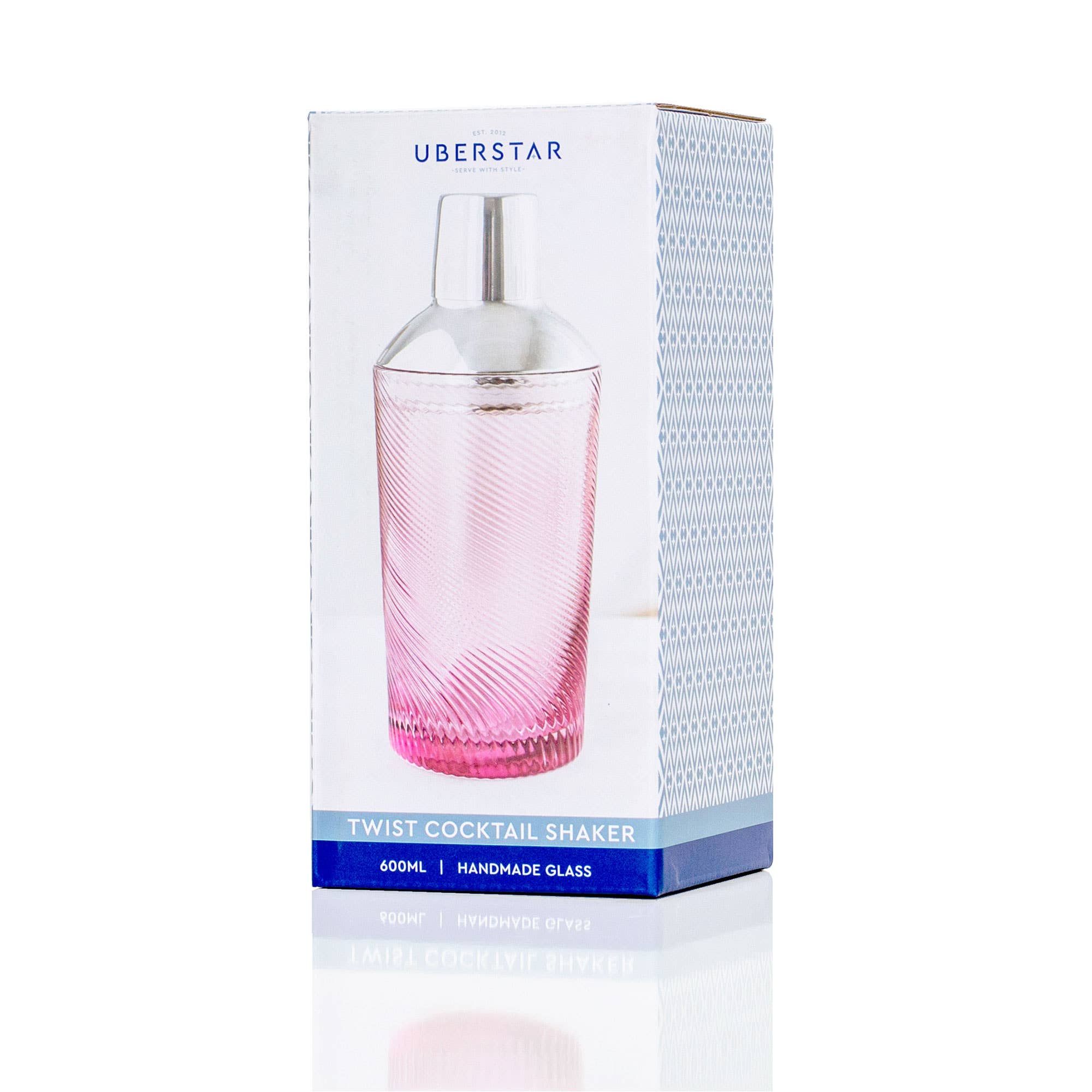 UBERSTAR – wholesale Cocktail shaker – Twist Glass Cocktail Shaker - Pink3