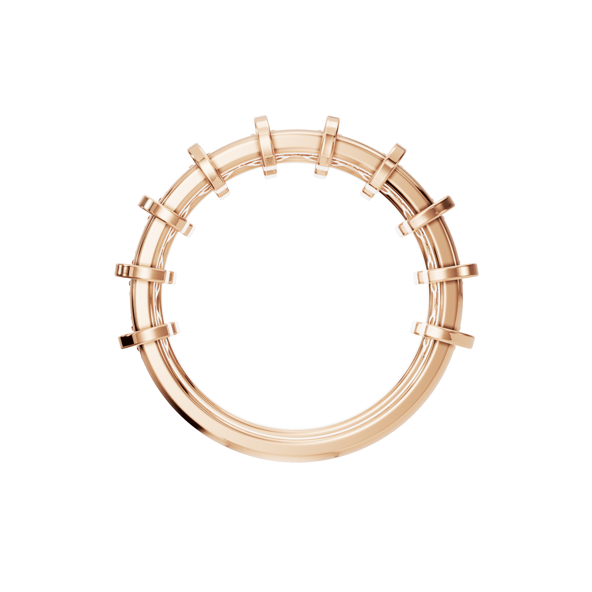 PureYou Jewelry - Vente Alliances/bagues de mariage - Alliance Eternité en or 14 carats sertie de diamants, bague empilable11