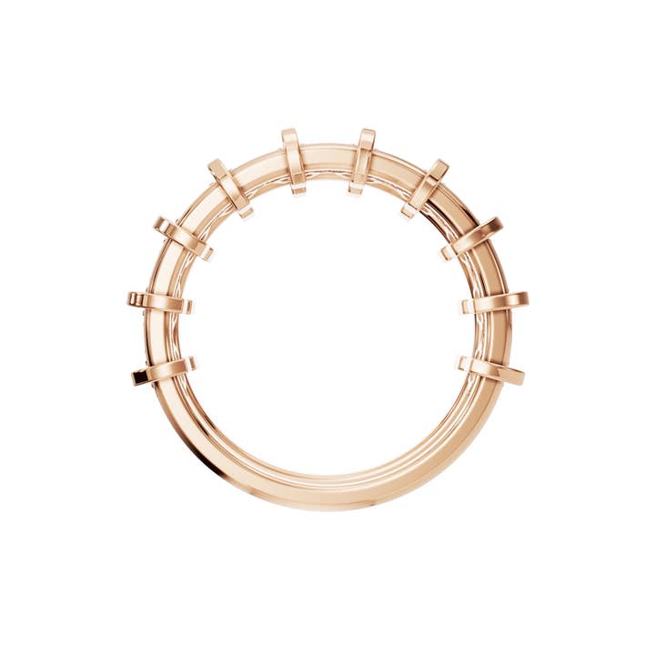 PureYou Jewelry - Vente Alliances/bagues de mariage - Alliance Eternité en or 14 carats sertie de diamants, bague empilable11