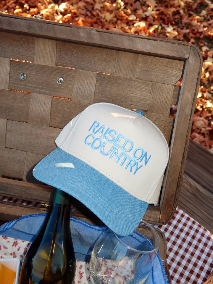 Raised On Country Denim Hat for wholesale by Ruby Moon