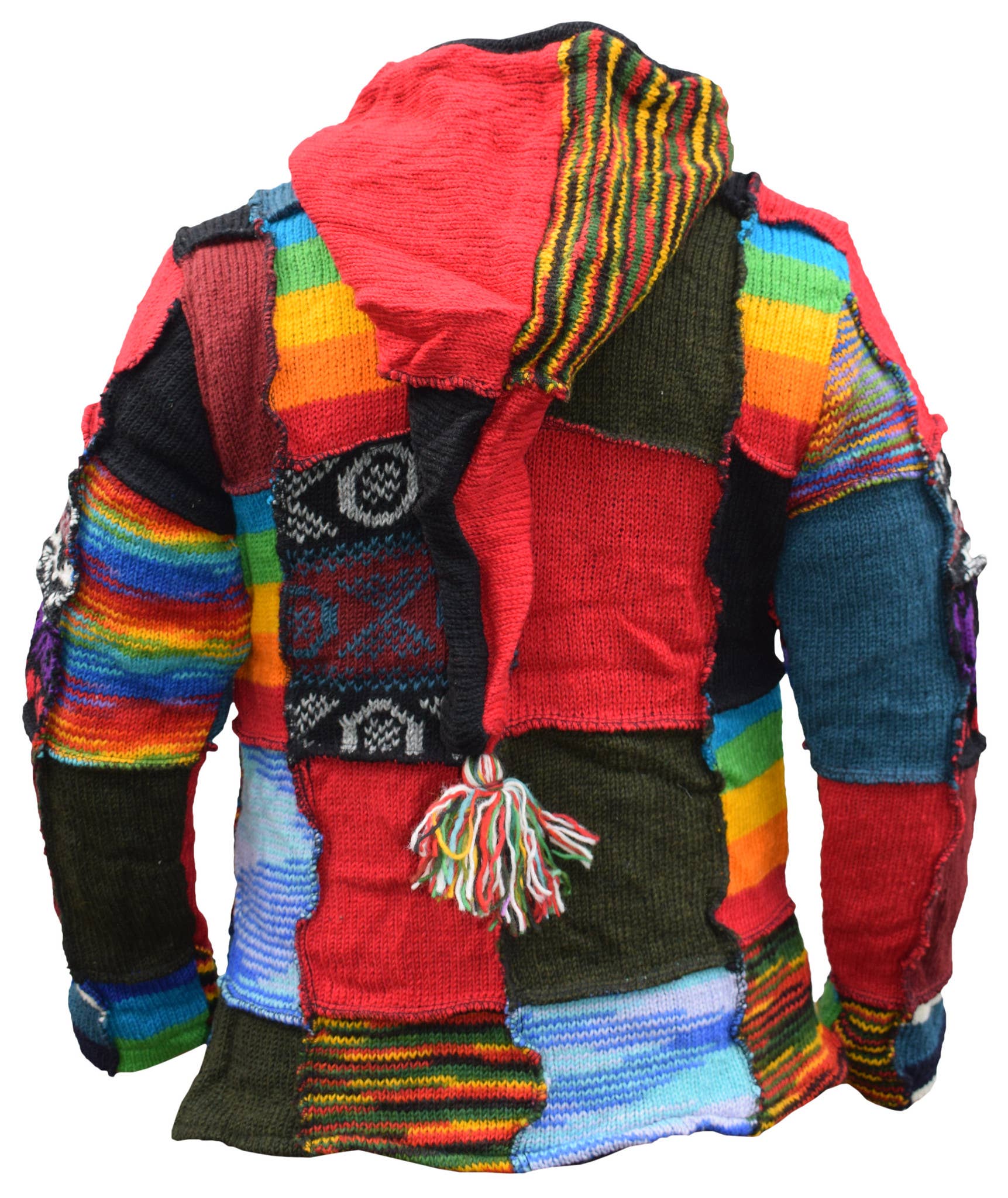 Gheri - Vente Veste – unisexe - Veste en laine de Noël patchwork elfe flocon de neige pixie3