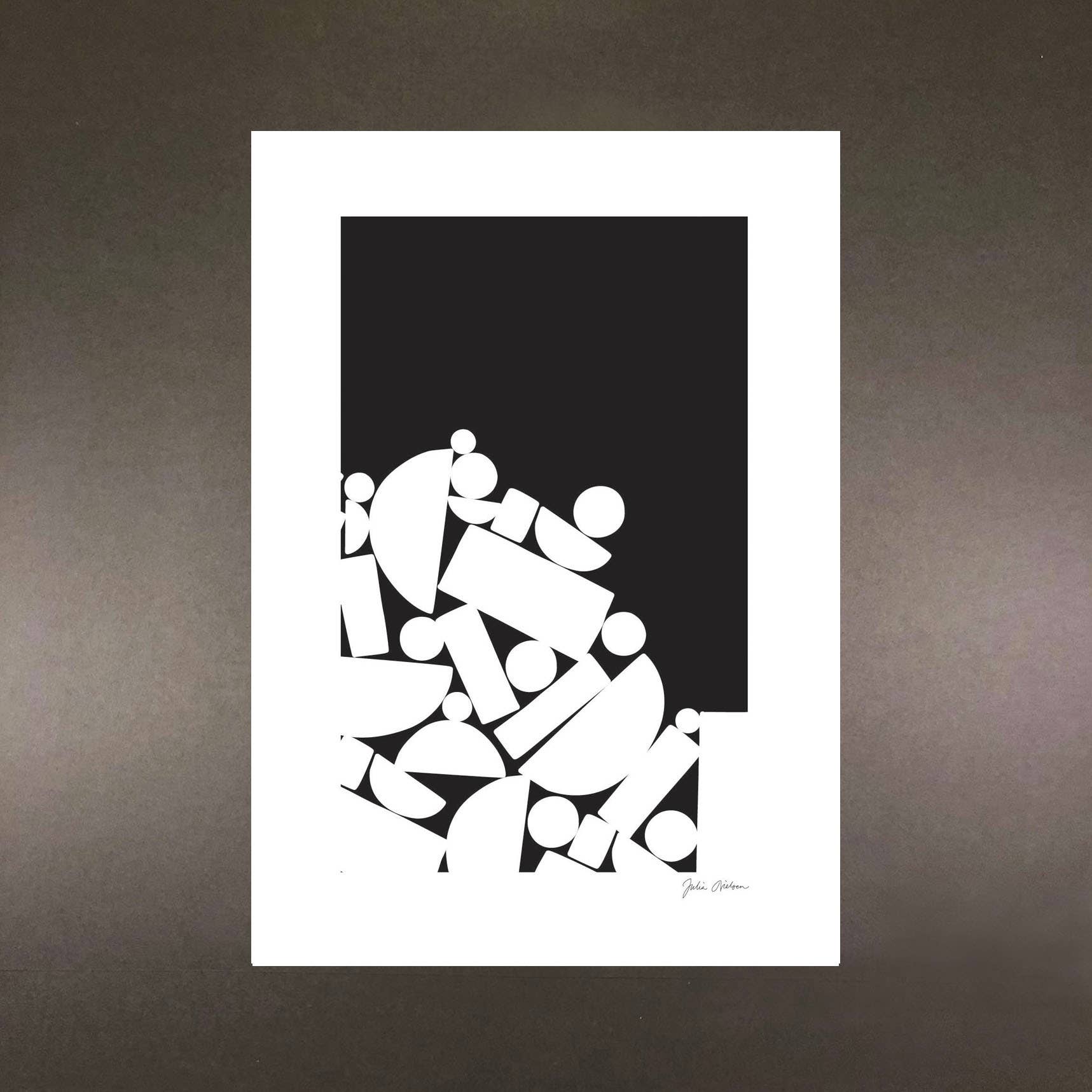 Hippstory - Vente Affiche d'art - Puzzle Noir Imprimé Ruine0