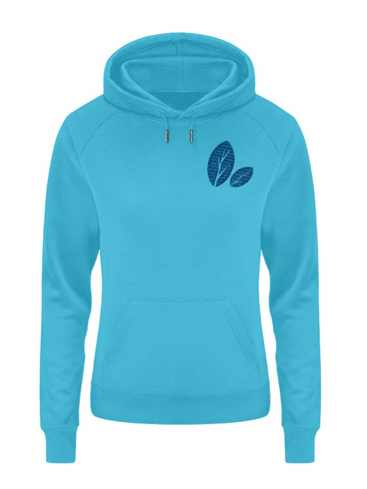 Design logótipo STICK azul - Capuz orgânico premium para mulher por atacado de GARTENFAN