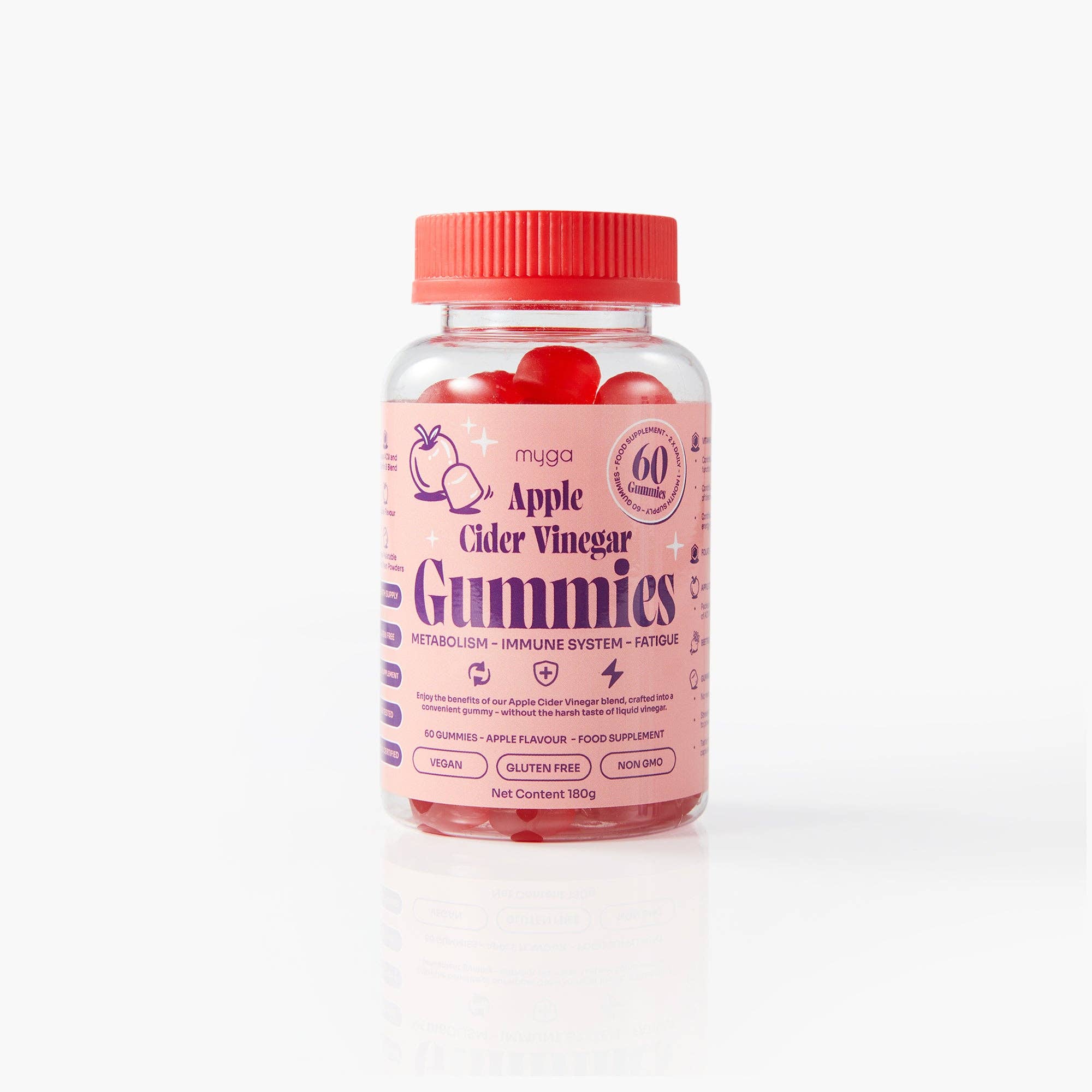 Myga – wholesale Oral supplement/vitamin – Myga Apple Cider Vinegar Gummies – Apple Flavour Metabolism & Energy Support