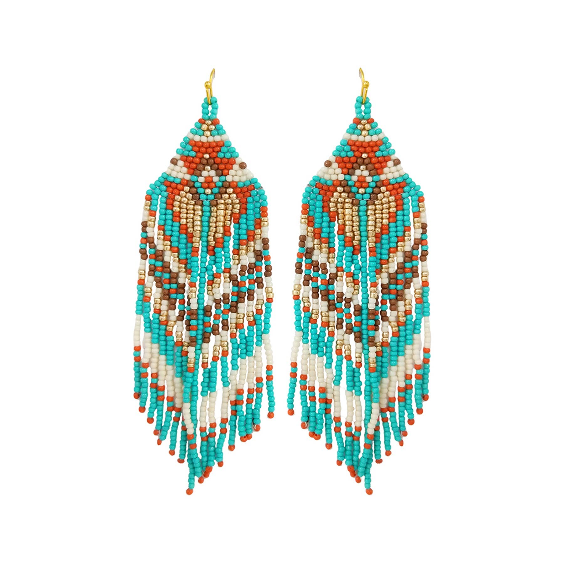 MYS Wholesale Inc - Wholesale Tassel Earrings - Western Style Aztec Seed Bead Fringe Drop Earrings1