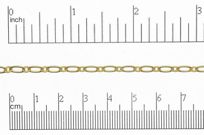 Continental Beads - Wholesale Craft Supplies - 6.4mm x 3mm Textured Oval Cable Chain Sold by The Foot - CH 8206