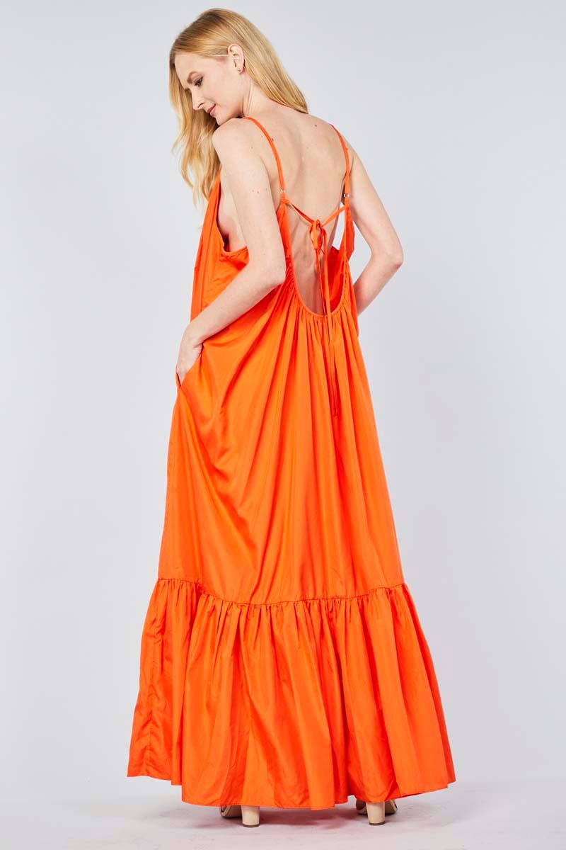 TOV - Vente Robe – femme - [OP4178] Robe à bretelles spaghetti avec dos bas40