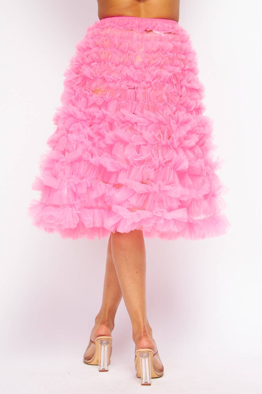 Hot & Delicious – Saia - Mulher por atacado – Saia de círculo midi em camadas de tule transparente para senhoras (HDS30139)13