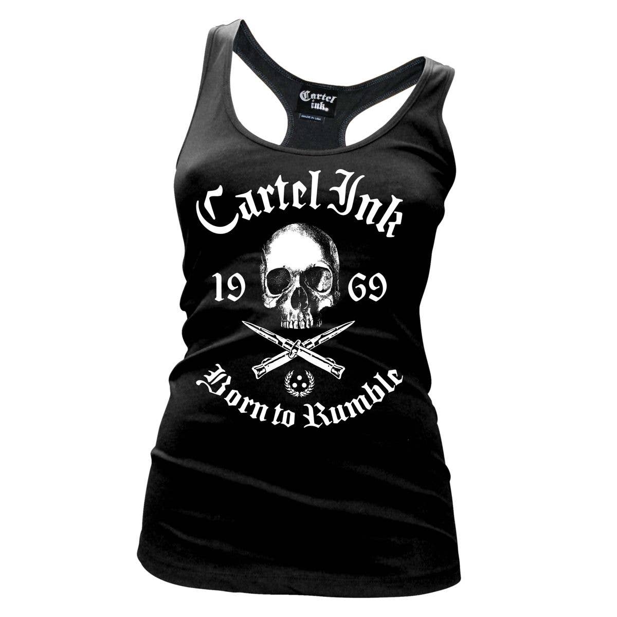 Cartel Ink – wholesale Tank top – Women′s – Born To Rumble Women's Racer Back Tank0