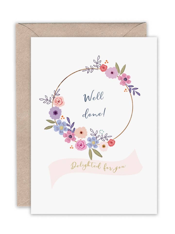 WELL DONE CONGRATULATIONS CARD for wholesale by Emma Bryan Design