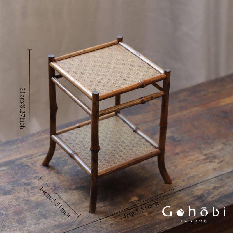 Gohobi （We cover U.S. import duties） - Wholesale Side Table - Gohobi Handmade Bamboo Display Table – Desktop Meilu Gushan Tea Stand & Mini Bonsai Platform1