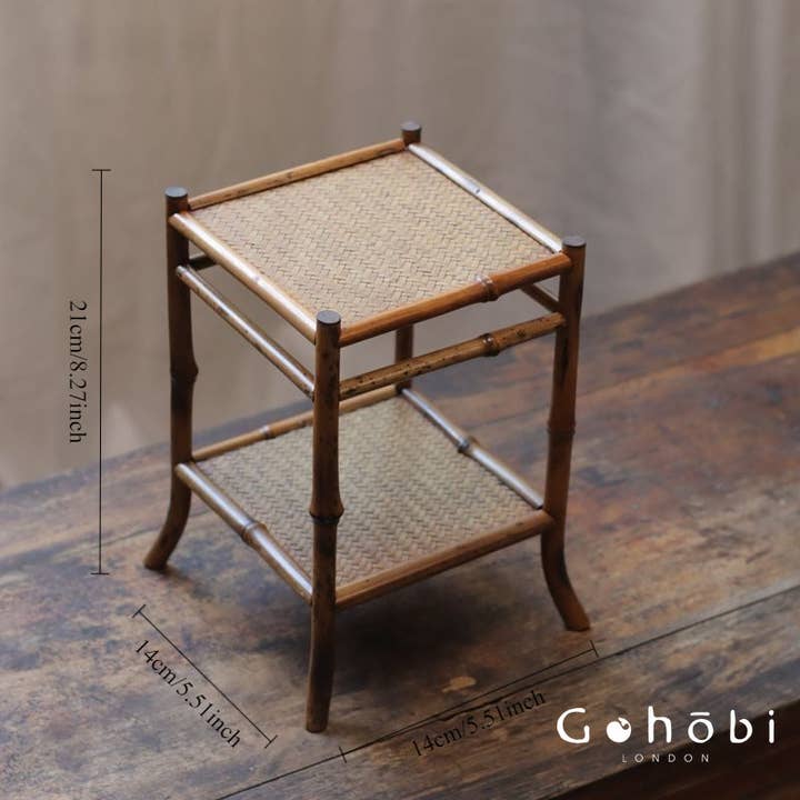 Gohobi (We cover U.S. import duties) - Wholesale Side Table - Gohobi Handmade Bamboo Display Table – Desktop Meilu Gushan Tea Stand & Mini Bonsai Platform1
