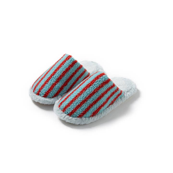 Dipped Shop - Wholesale Slippers – Women's - Striped Color Block Plush Soft Slippers DP25G4794
