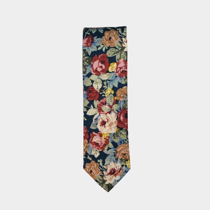 Anson Floral Print 100% Cotton Men's Necktie for wholesale by Frank & Buck
