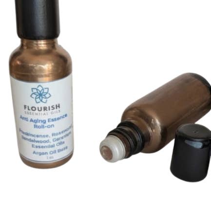 Anti Aging Essence Roll On 1 oz for wholesale by Flourish Essential Oils
