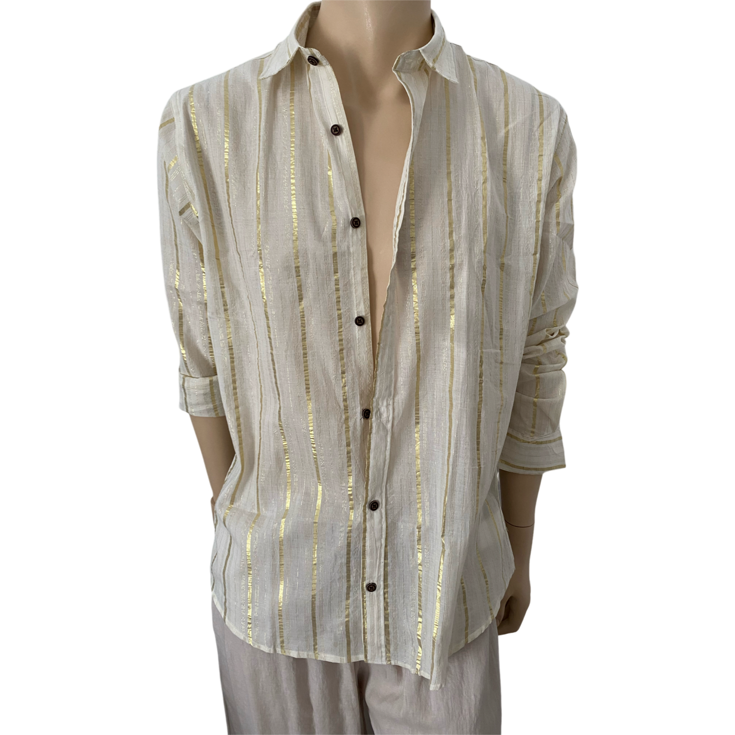 GIANIN - Vente Chemise à col boutonné – homme - Chemises en dentelle brodée pour hommes3