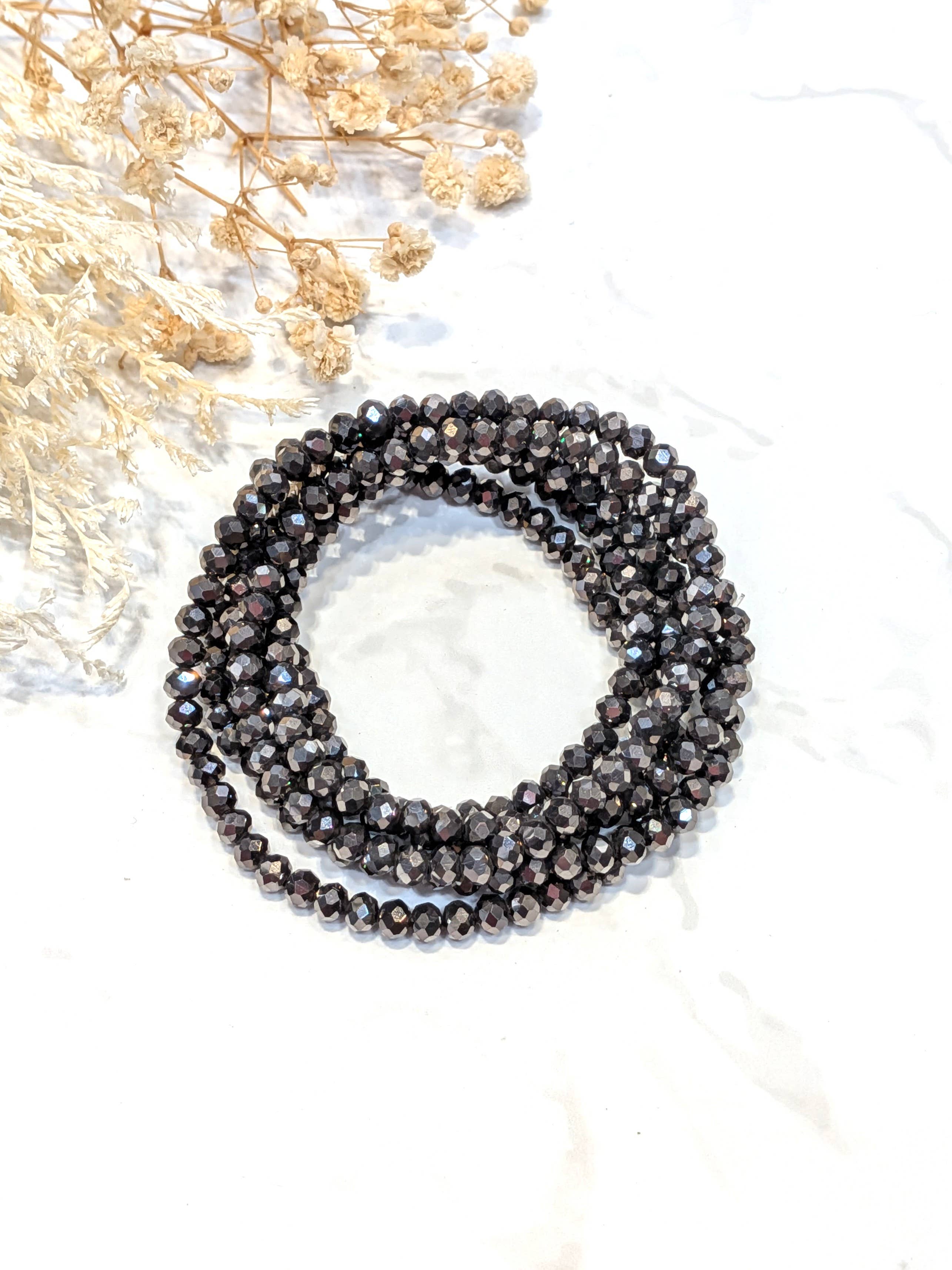 LOLO & YAYA - Vente Bracelets maillon et chaîne - Bracelet élastique Crystal opaque multi tours10