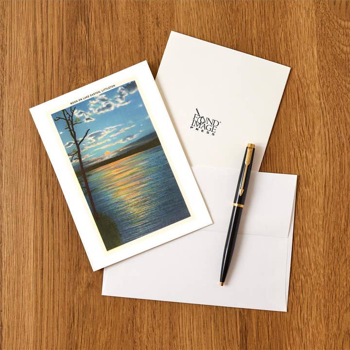 Found Image Press - Wholesale Stationery/Notecard Set - Greeting Card NC-386 Moon on Lake Gaston1