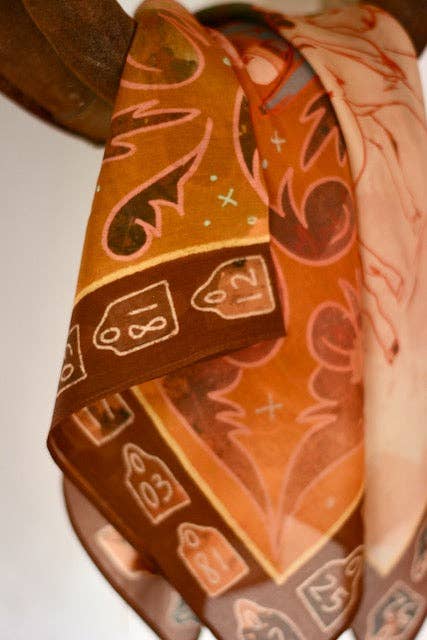 Tirzah Lane Art - Venta al por mayor Bufanda - Mujer - Pañuelo de Seda Occidental de Vaquera Redonda4