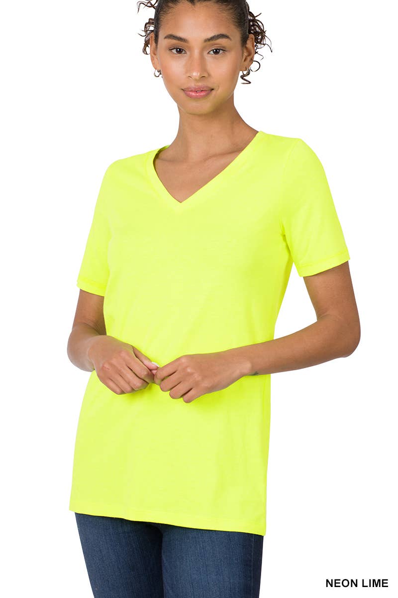 42POPS - Wholesale T-shirt (Zonder tekening) - Dames - Katoenen T-shirt met V-hals en korte mouwen36