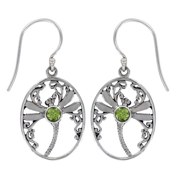 (268XPE) Peridot Sølv Guldsmed Øreringe for engroshandel hos Vera Wolf