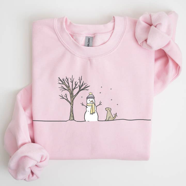 Refinery Number One LLC - Wholesale Graphic Sweatshirt - Women's - Snowman, Dog, Christmas, Winter, Santa, Xmas Snow Sweatshirt