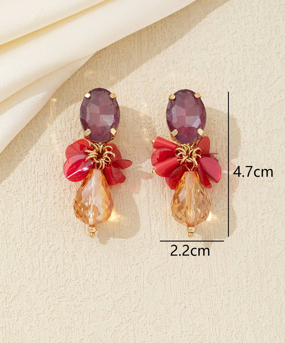 Blossom bijoux – Großhandel Ohrclip – Clip-Ohrringe mit Strass & Pailletten – 26AHBOL0054