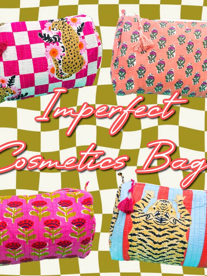 Liquidation : Trousses de maquillage matelassées imparfaites pour la vente par Folklore Couture