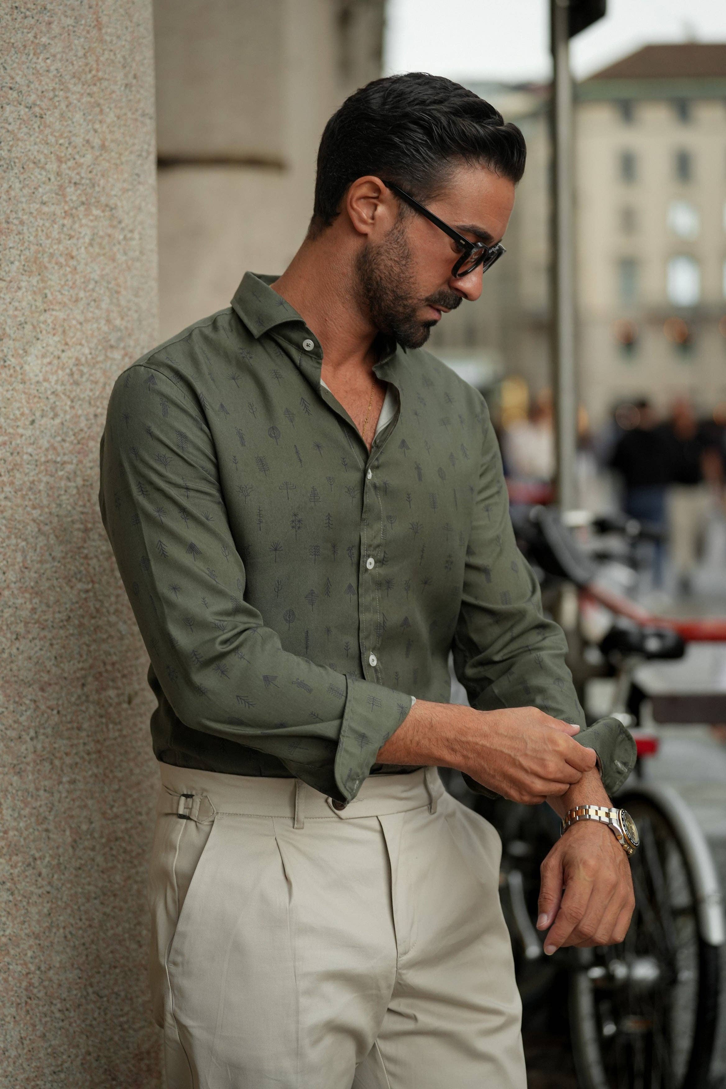 DONATO – wholesale Buttoned-down shirt – Men's – SHIRT PATTERNED STROKES3