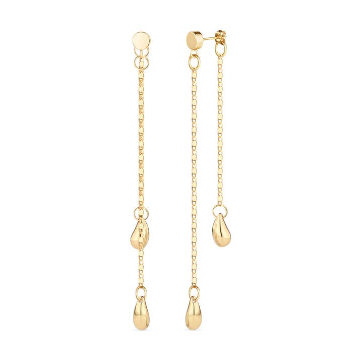 Last Tear Drop Earrings -Gold for wholesale by Rejected Hearts Club