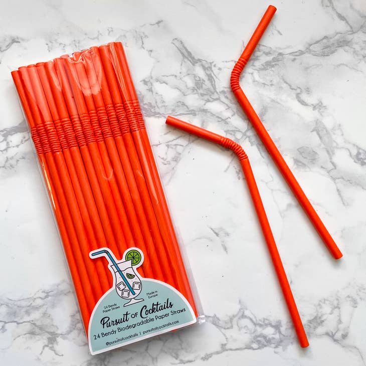 Orange Candy-filled Straws - 240 Pc.