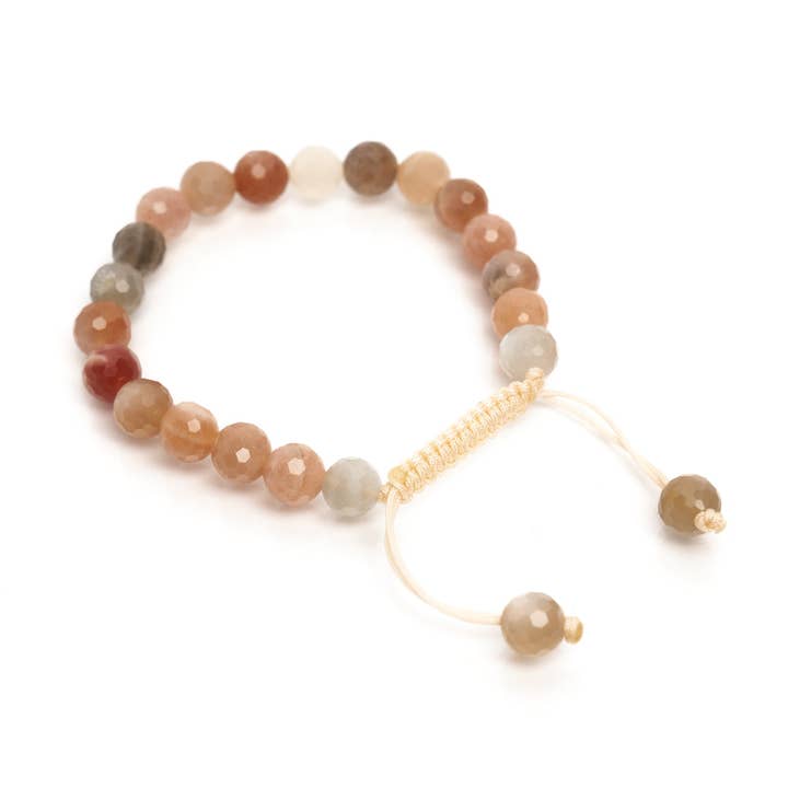 Faceted Peach Moonstone Bracelet for wholesale by Open Heart Warrior