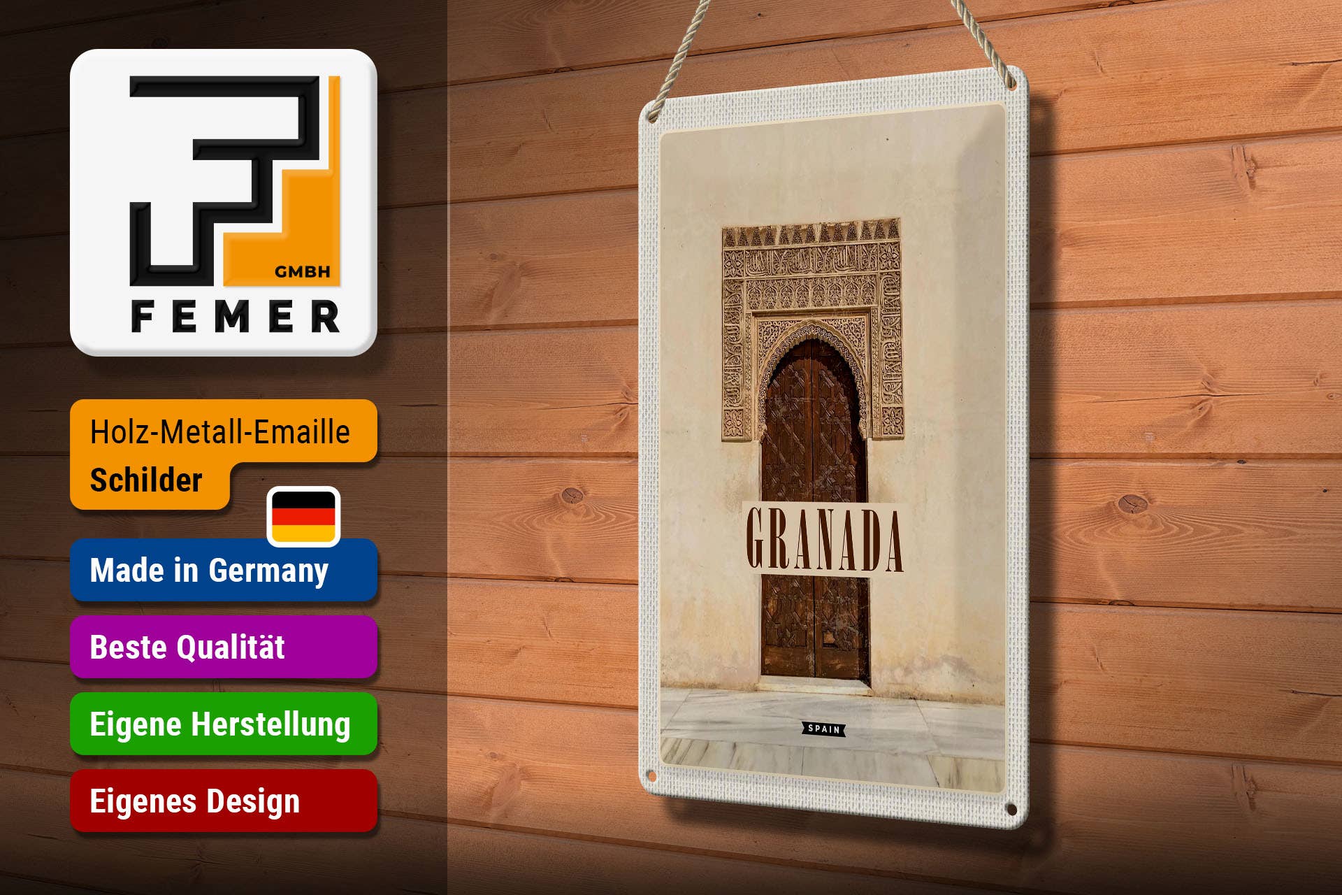 Femer - Wholesale Sign - Granada Spain Tourism Poster 20x30cm Travel Sign2