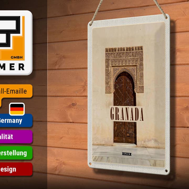 Femer - Wholesale Sign - Granada Spain Tourism Poster 20x30cm Travel Sign2