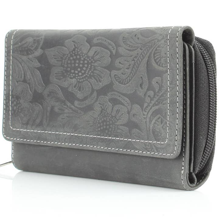 Leather Impressions Inc - Vendita all'ingrosso Pochette - Donna - Pochette da donna American Bison con bottoni floreali9