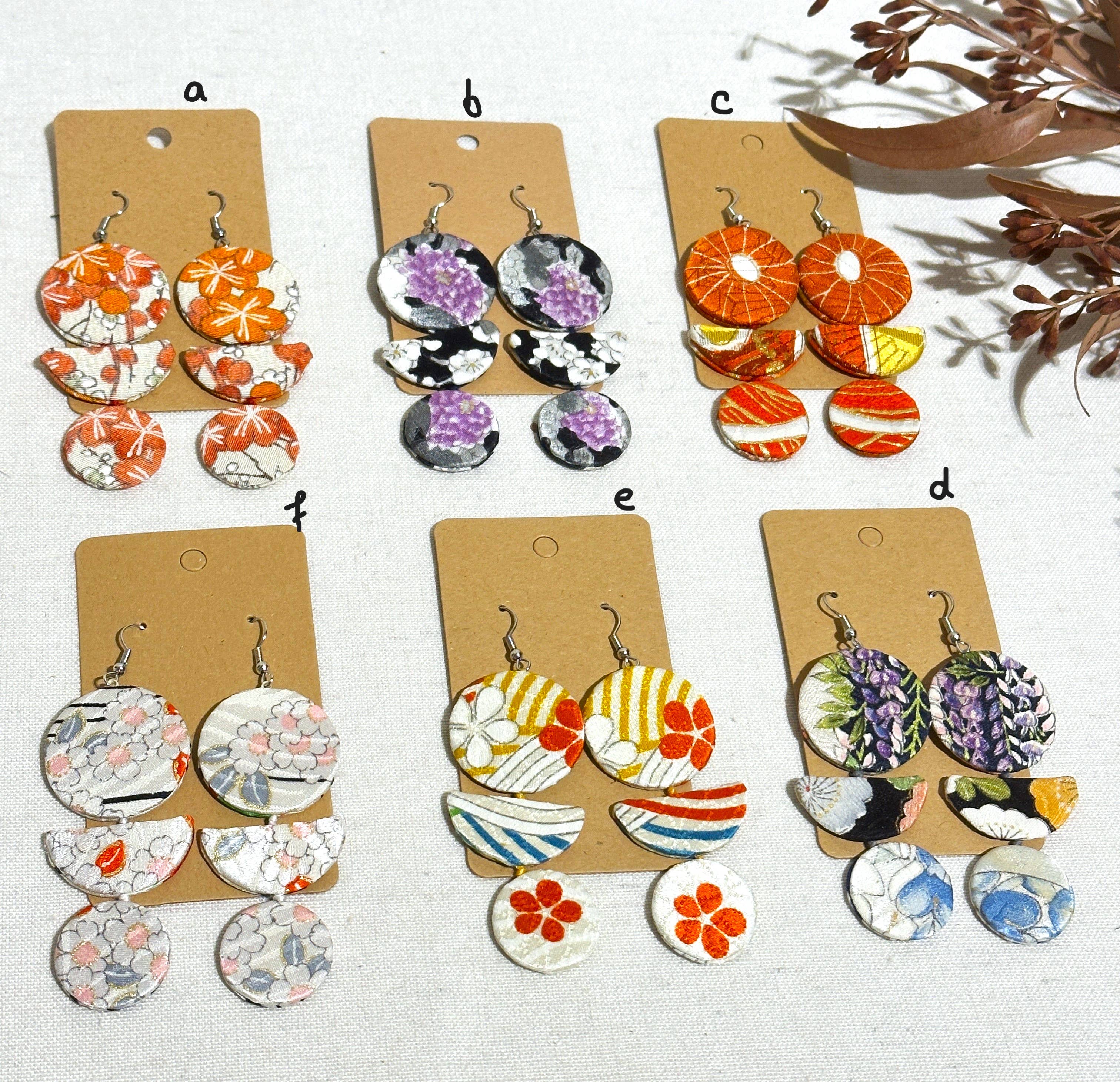 Sophie Silks - Wholesale Dangle earrings - Triple Drops Statement Kimono Earrings4