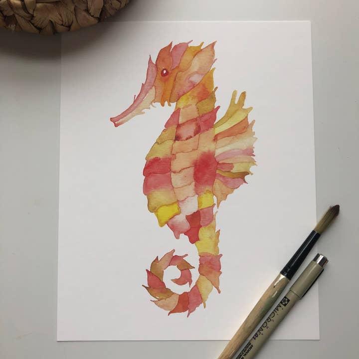 Seahorse Print for wholesale by Maria DeVito Palmer Designs LLC